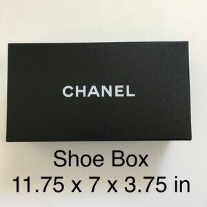 CHANEL Empty Gift Box for Shoes Ballerinas Size 36.5 Black Box with Tissue Paper